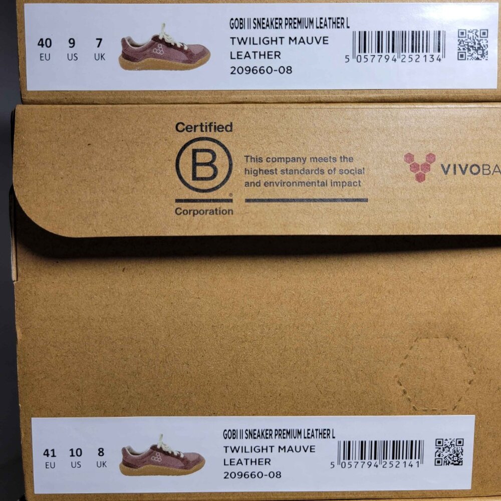 Vivobarefoot Womens Gobi II Premium Leather Sneaker in Twilight Mauve - Picture 6 of 14